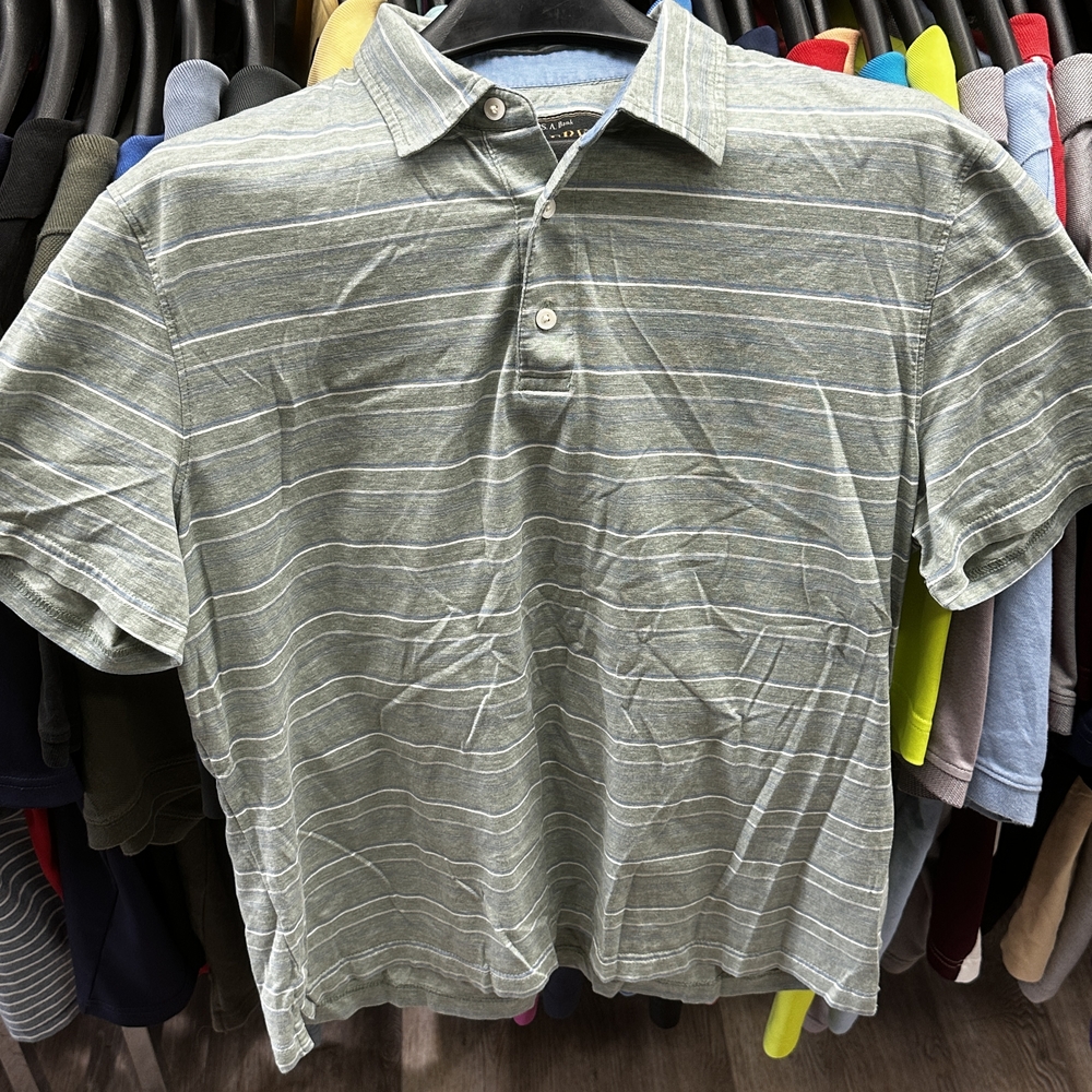 Reserved Green Striped Polo Shirt